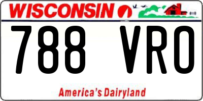 WI license plate 788VRO
