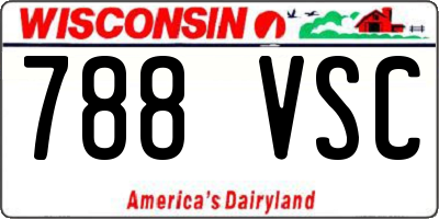 WI license plate 788VSC