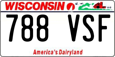 WI license plate 788VSF