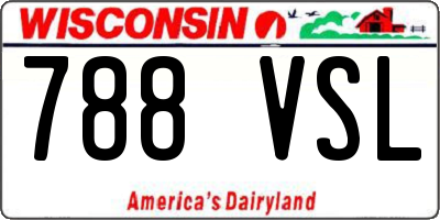 WI license plate 788VSL