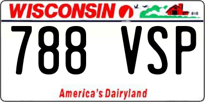 WI license plate 788VSP