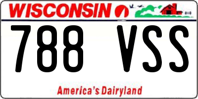 WI license plate 788VSS