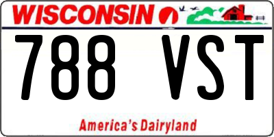 WI license plate 788VST