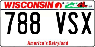 WI license plate 788VSX
