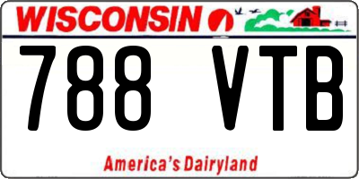 WI license plate 788VTB