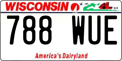 WI license plate 788WUE