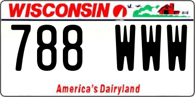 WI license plate 788WWW