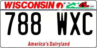 WI license plate 788WXC