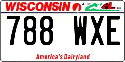 WI license plate 788WXE