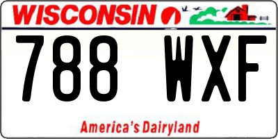 WI license plate 788WXF
