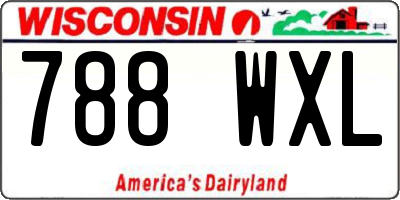 WI license plate 788WXL