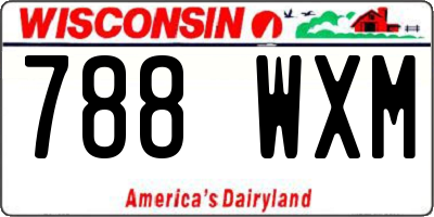 WI license plate 788WXM