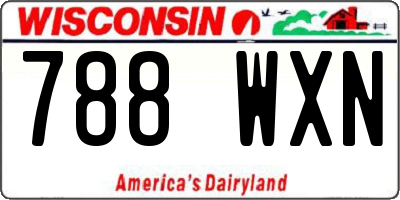 WI license plate 788WXN