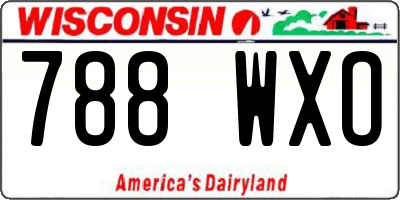 WI license plate 788WXO