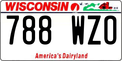 WI license plate 788WZO