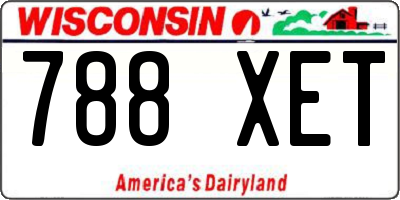 WI license plate 788XET