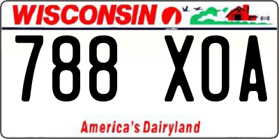 WI license plate 788XOA