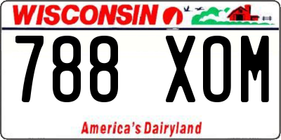 WI license plate 788XOM