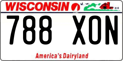WI license plate 788XON