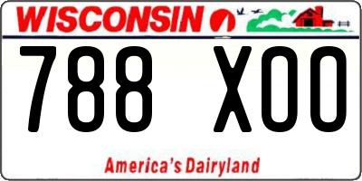WI license plate 788XOO