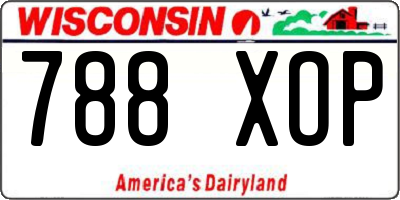 WI license plate 788XOP