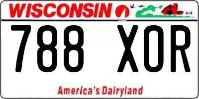 WI license plate 788XOR