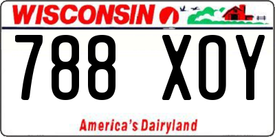WI license plate 788XOY
