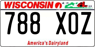 WI license plate 788XOZ