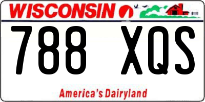 WI license plate 788XQS