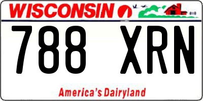 WI license plate 788XRN