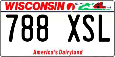 WI license plate 788XSL