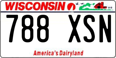 WI license plate 788XSN