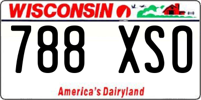 WI license plate 788XSO