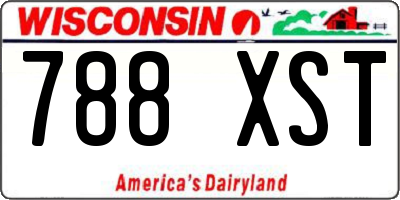 WI license plate 788XST