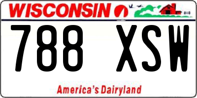 WI license plate 788XSW