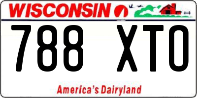 WI license plate 788XTO