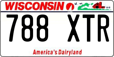 WI license plate 788XTR