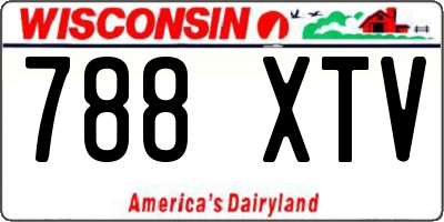 WI license plate 788XTV