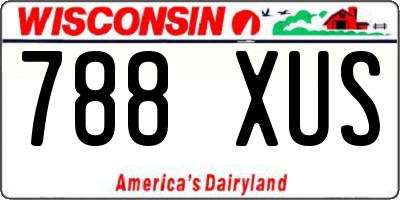 WI license plate 788XUS