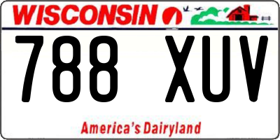 WI license plate 788XUV