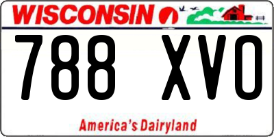 WI license plate 788XVO
