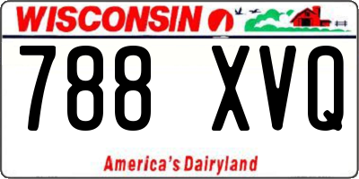 WI license plate 788XVQ