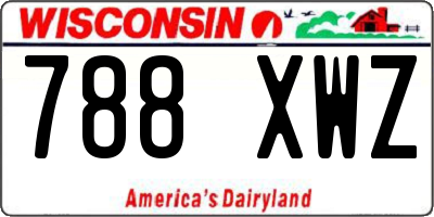 WI license plate 788XWZ