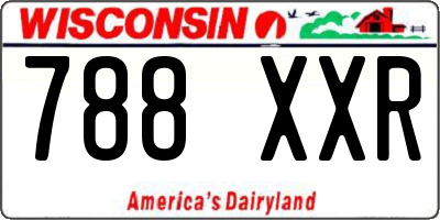 WI license plate 788XXR