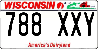 WI license plate 788XXY