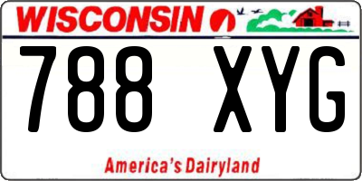 WI license plate 788XYG