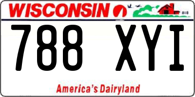 WI license plate 788XYI