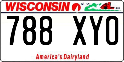 WI license plate 788XYO