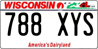 WI license plate 788XYS