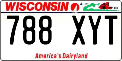 WI license plate 788XYT